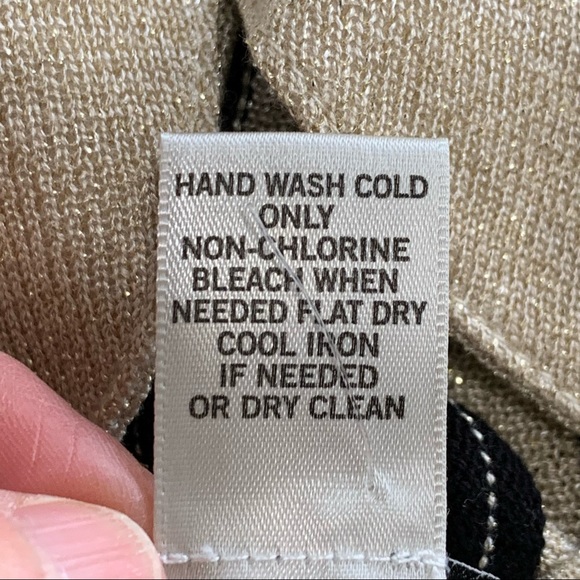 Cache Sparkly Gold Black Stripe Sweater Sleeveless Sexy Open Lattice Back - Picture 7 of 7